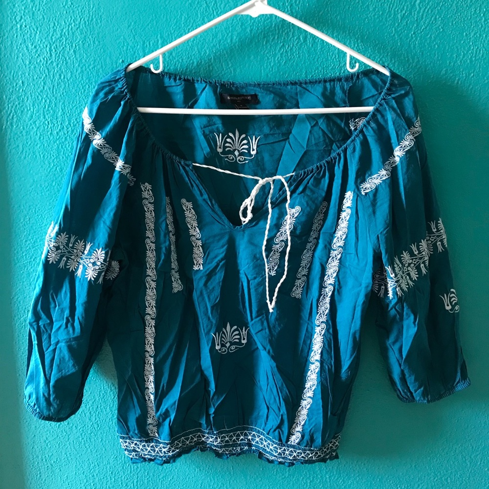 Banana Republic Teal Boho Blouse